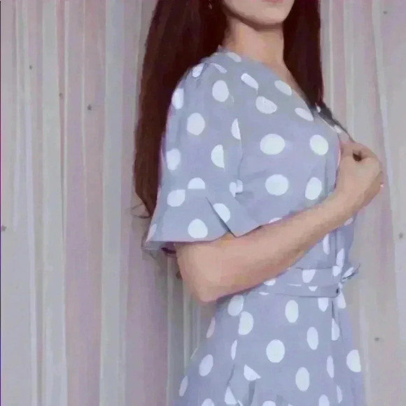 Luna Polka Midi Dress in Lilac - Picture 5 of 5